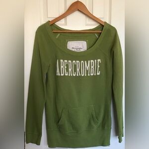 Vtg Y2K Abercrombie & Fitch Gorgeous Green Sweatshirt Logo Size Medium